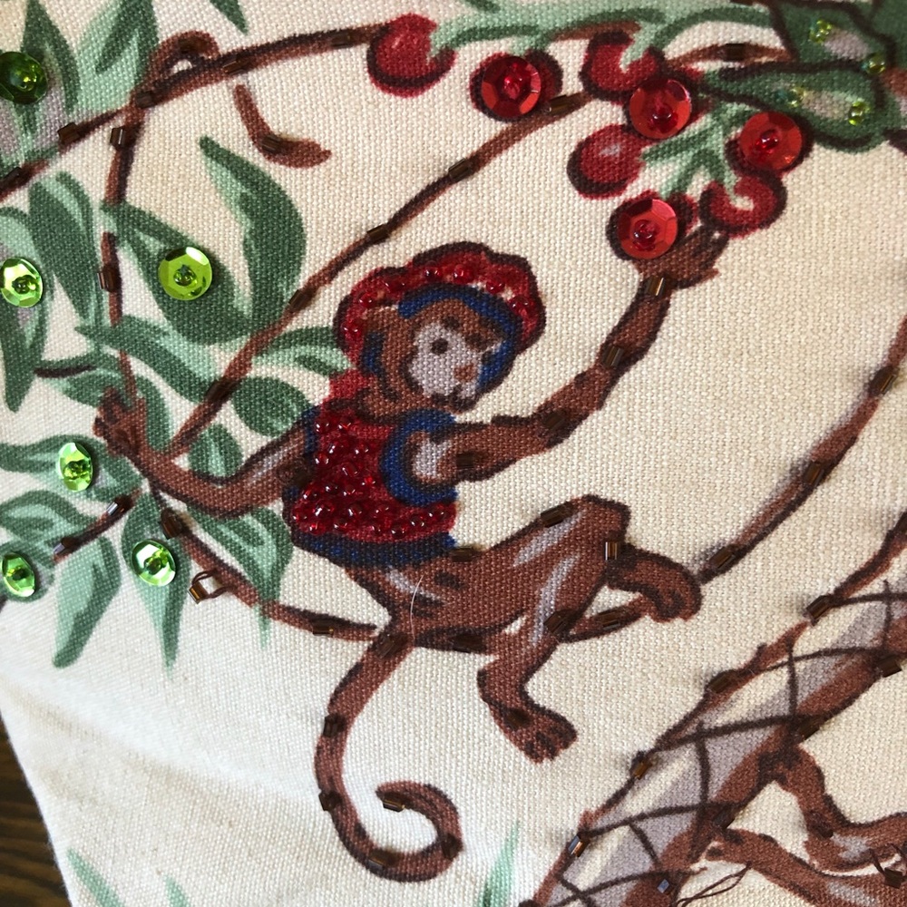 Sequined Painted Detail Monkey Cute Purse Bag View 4
